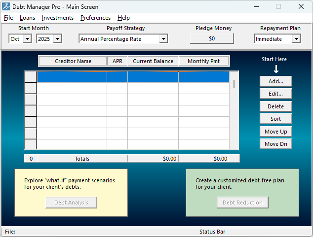Debt Manager Professional - Main Screen (Retail Copy)
