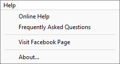 Help menu screenshot